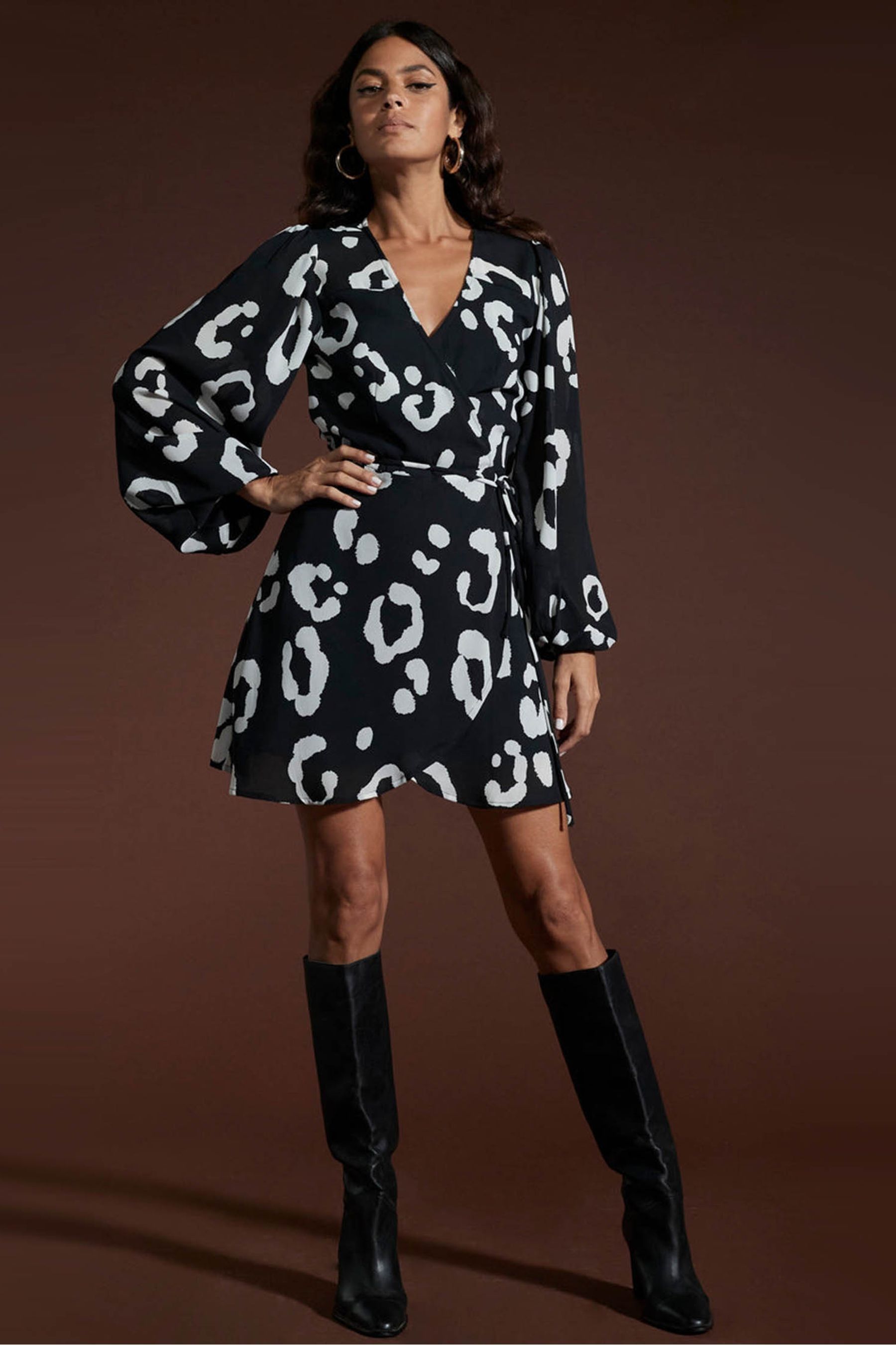 Buy Dancing Leopard Ginger Mini Wrap Dress from Next Malta