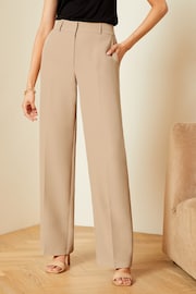 Love & Roses Camel Petite High Waist Wide Leg Tailored Trousers - Image 1 of 4