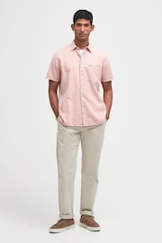 Barbour® Pink Mist Terra Dye Cotton Linen Blend Short Sleeve Shirt - Image 3 of 6