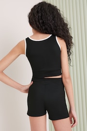 Lipsy Black/White Sleeveless Active Crop Top - Image 4 of 4