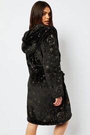 Skinnydip Celestial Starry Night Fleece Dressing Black Gown - Image 2 of 5