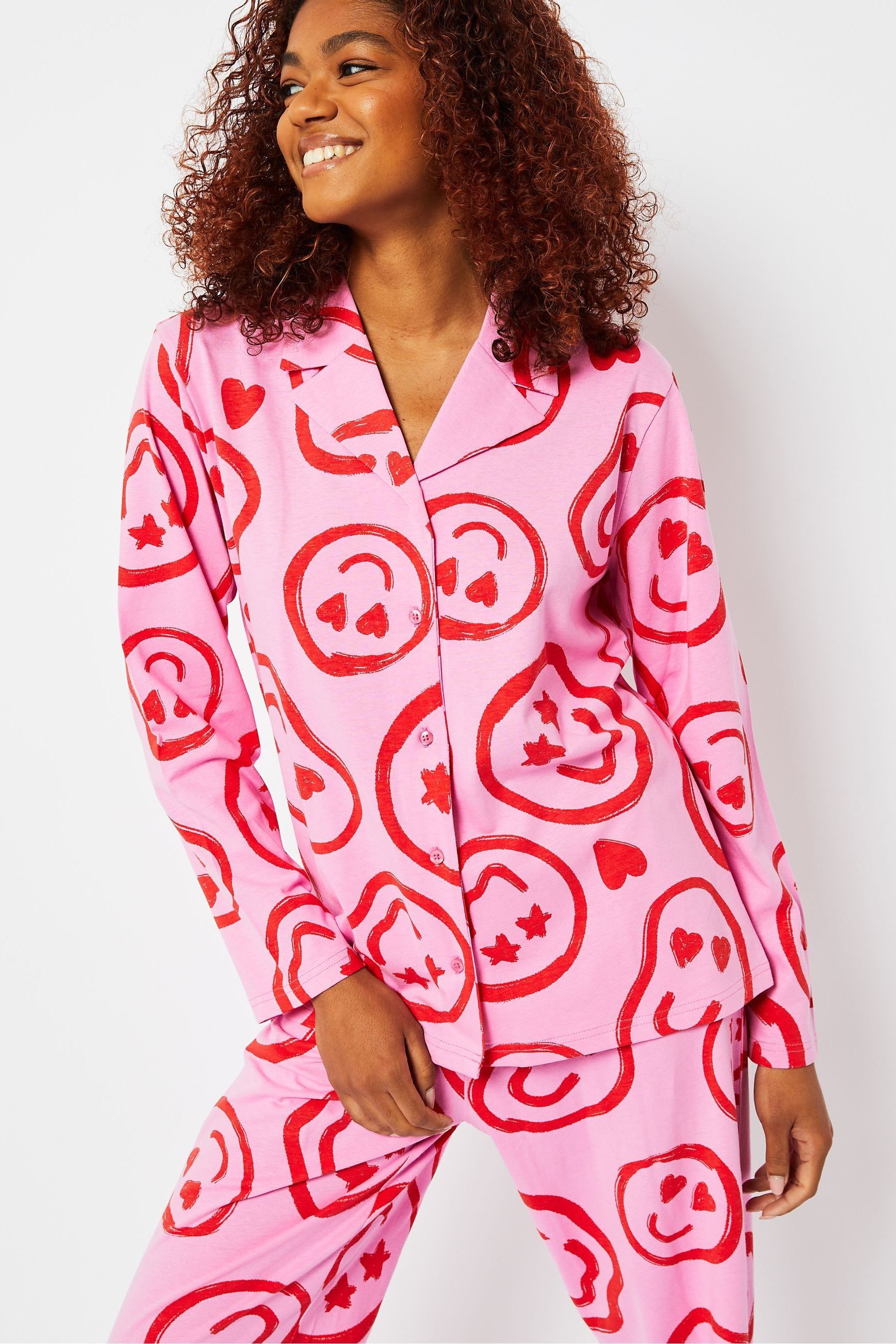 Buy Skinnydip Pink Happy Face Pyjamas Set from Next Luxembourg
