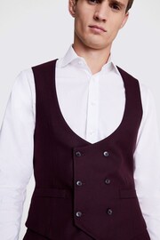 Tailored Fit Claret Flannel Waistcoat - Image 3 of 3