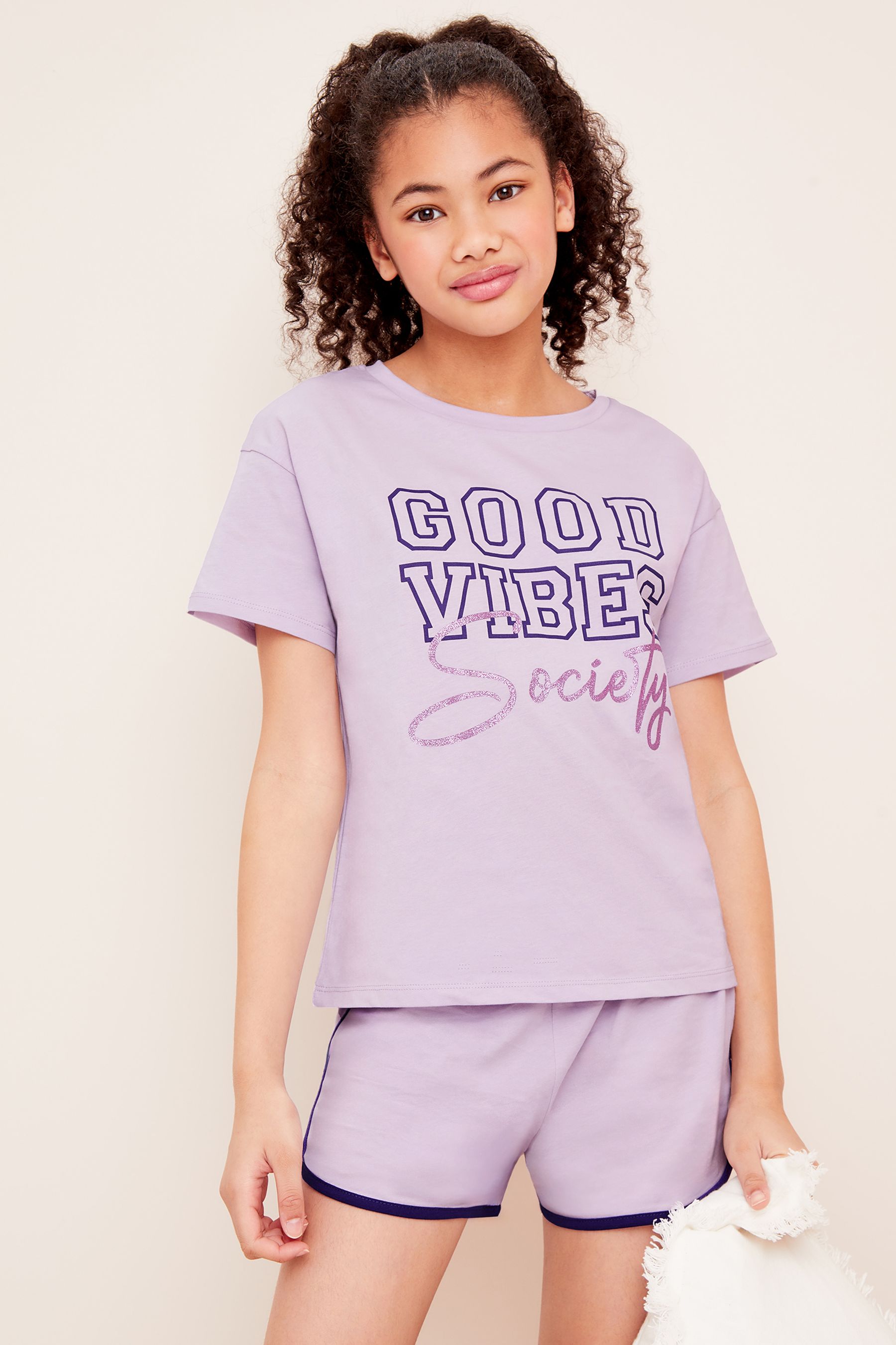 Buy Lipsy Purple Jersey Short Pyjamas 7 16yrs from Next Oman
