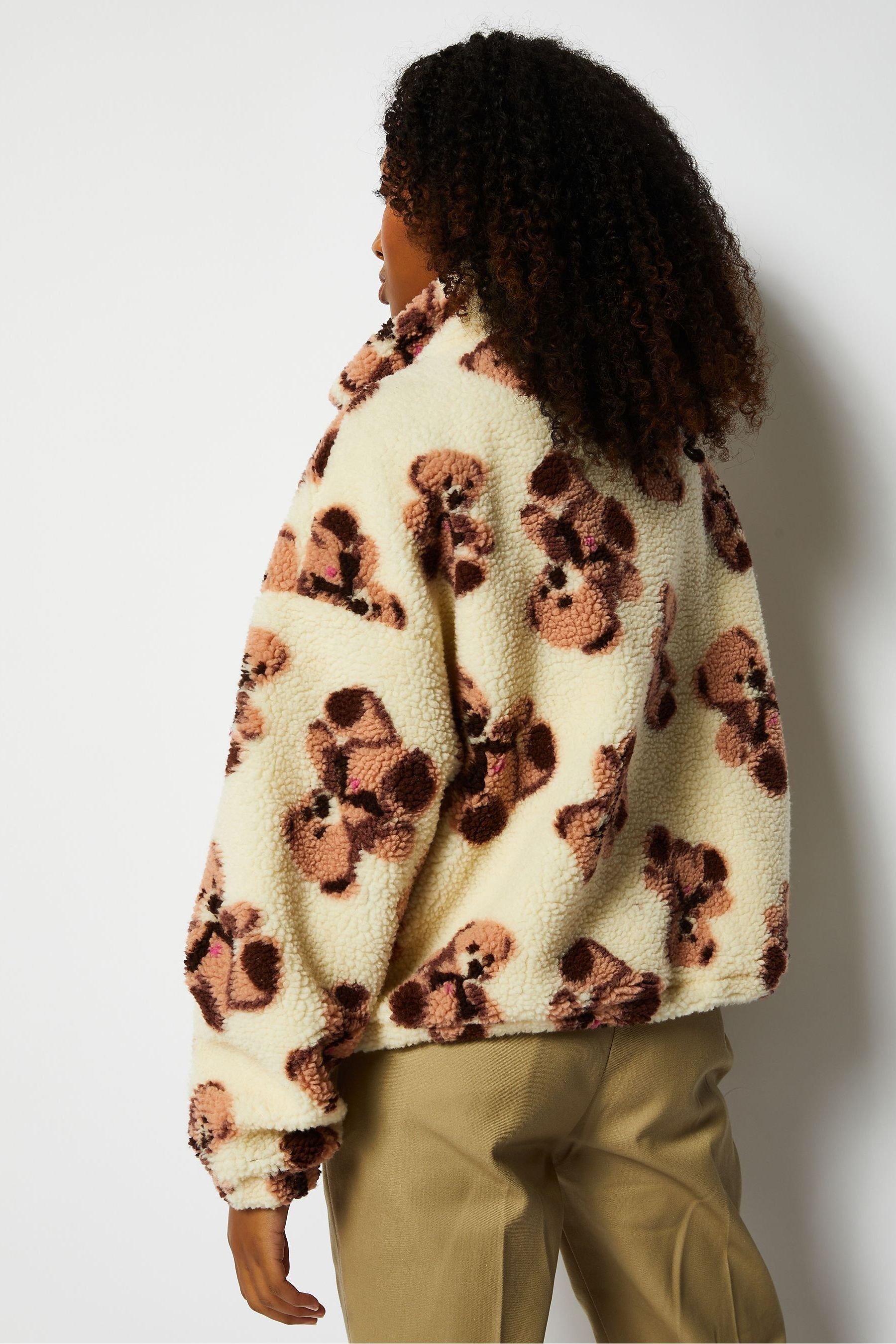 Buy Skinnydip Cream Teddy Bear Borg Fleece Jacket from Next Luxembourg