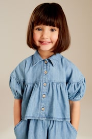 Blue Denim Blouse And Shorts Co-ord Set (3mths-8yrs) - Image 2 of 7