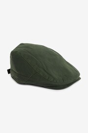 Green Waxed Cotton Flat Cap - Image 5 of 6