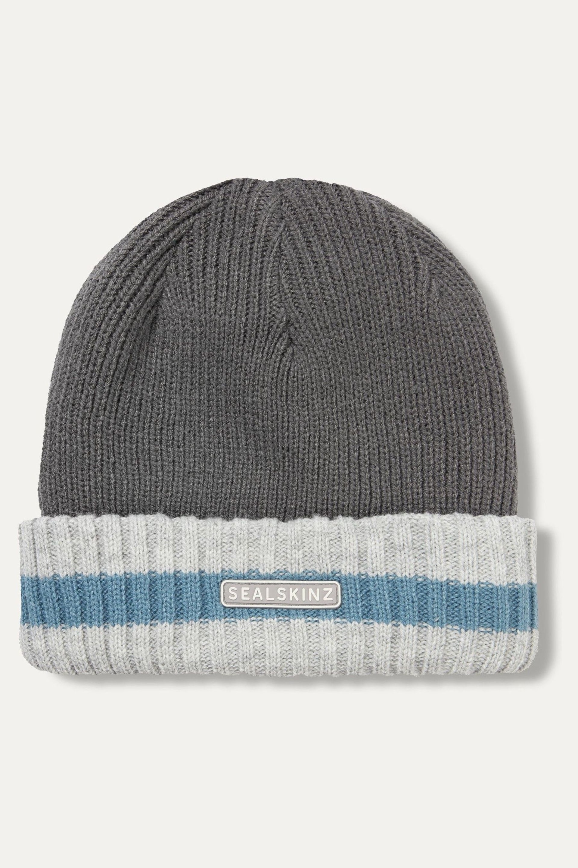 Sealskinz Holkham Waterproof Cold Weather Striped Roll Cuff Beanie - Image 1 of 2