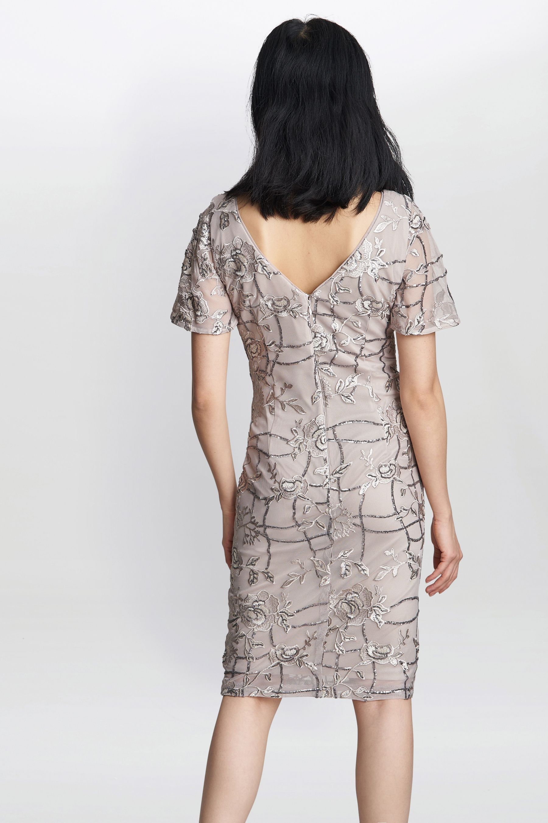 Buy Gina Bacconi Pink Claire Embroidered Shift Evening Dress from Next Luxembourg