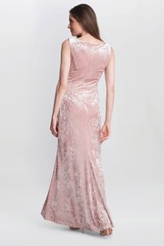 Gina Bacconi Pink Talia Crushed Velvet Maxi Dress - Image 2 of 5