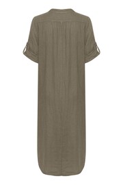 Cream Cream Bellis Long Sleeve 100% Linen Midi Dress - Image 5 of 5