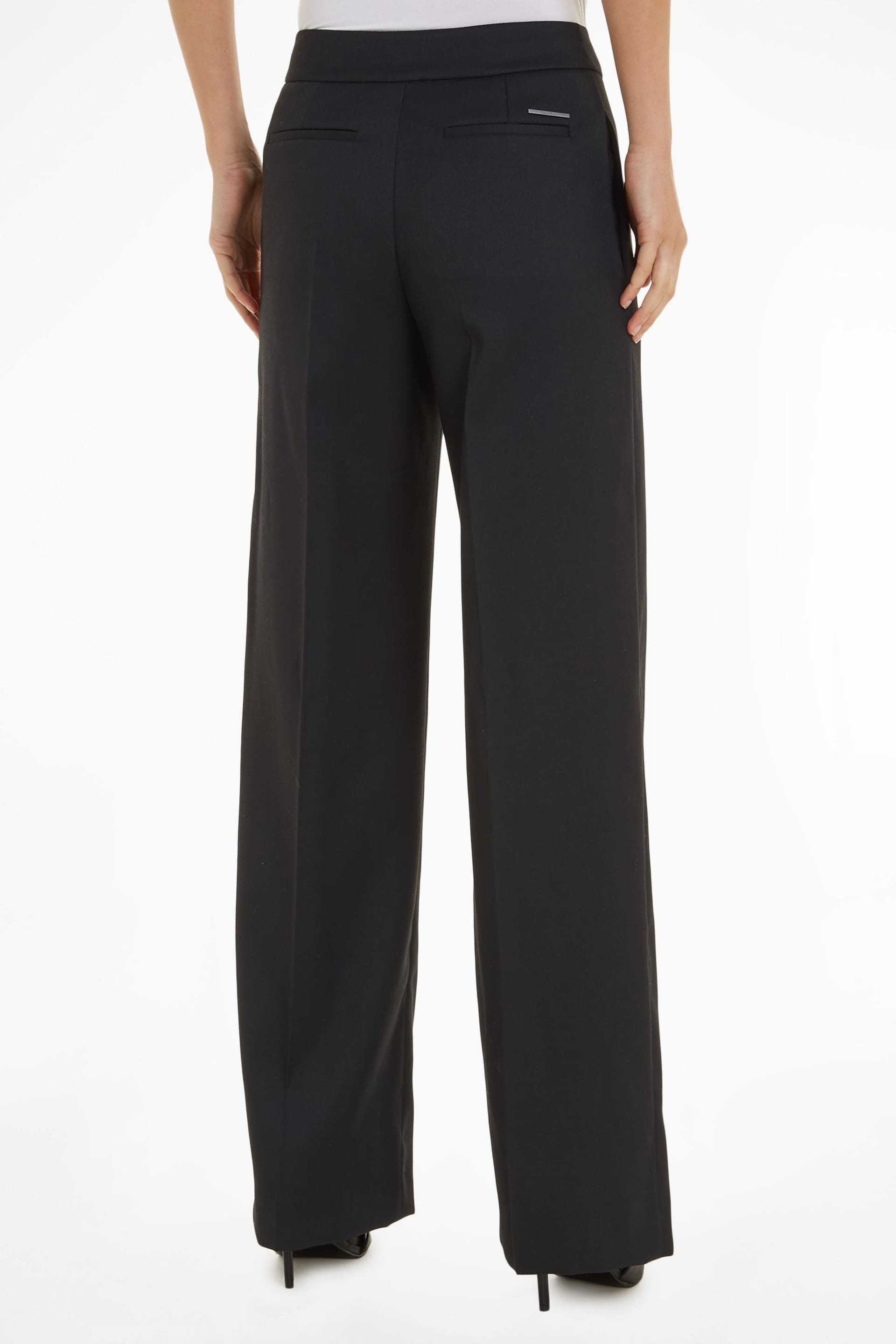 Calvin Klein Black Tailored Wide Leg Trousers - Image 2 of 6