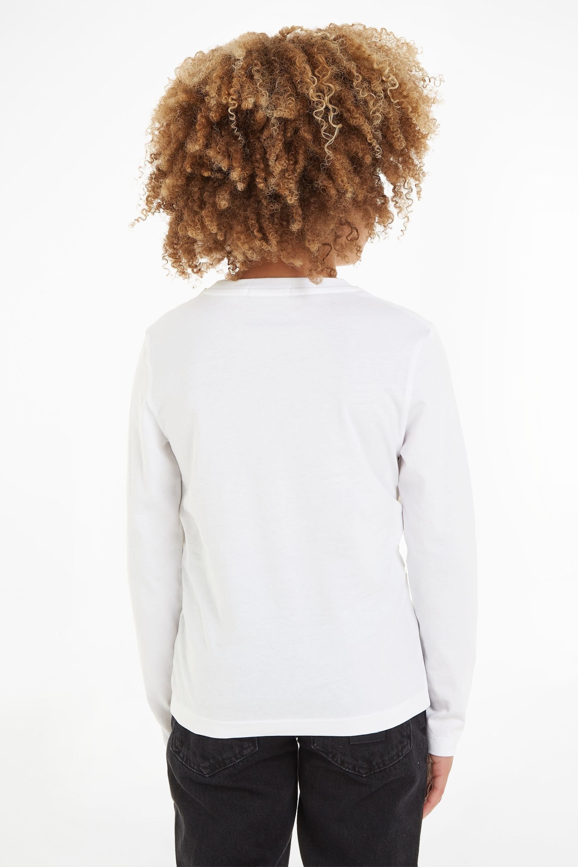 Calvin Klein Jeans White Monogram Long Sleeve Top - Image 2 of 6