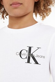 Calvin Klein Jeans White Monogram Long Sleeve Top - Image 3 of 6