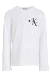 Calvin Klein Jeans White Monogram Long Sleeve Top - Image 4 of 6