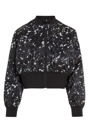 Calvin Klein Jeans Black Crystal Print Satin Bomber Jacket - Image 4 of 6