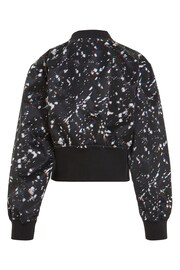 Calvin Klein Jeans Black Crystal Print Satin Bomber Jacket - Image 5 of 6