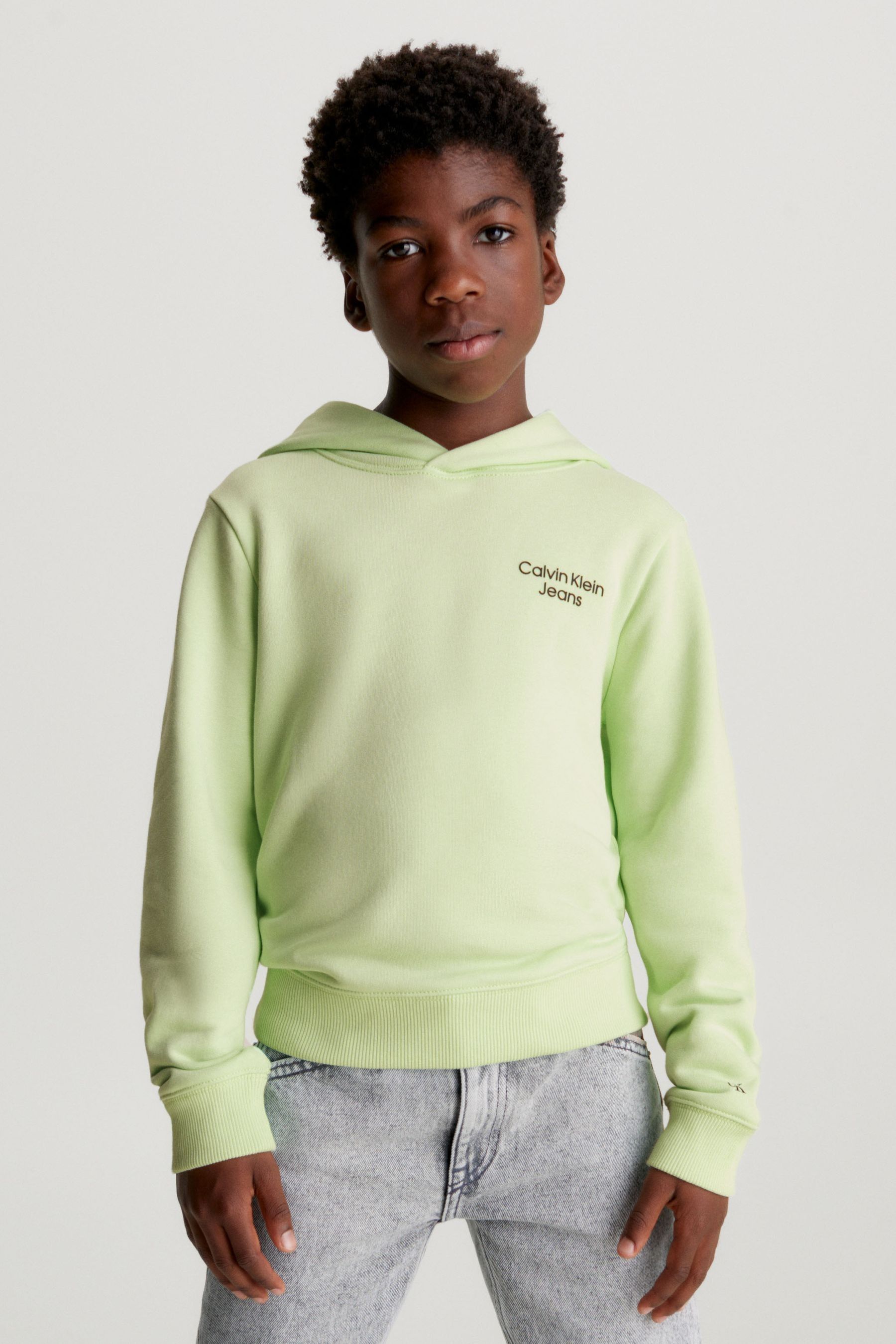 Buy Calvin Klein Jeans Green Stack Logo Hoodie from Next Luxembourg