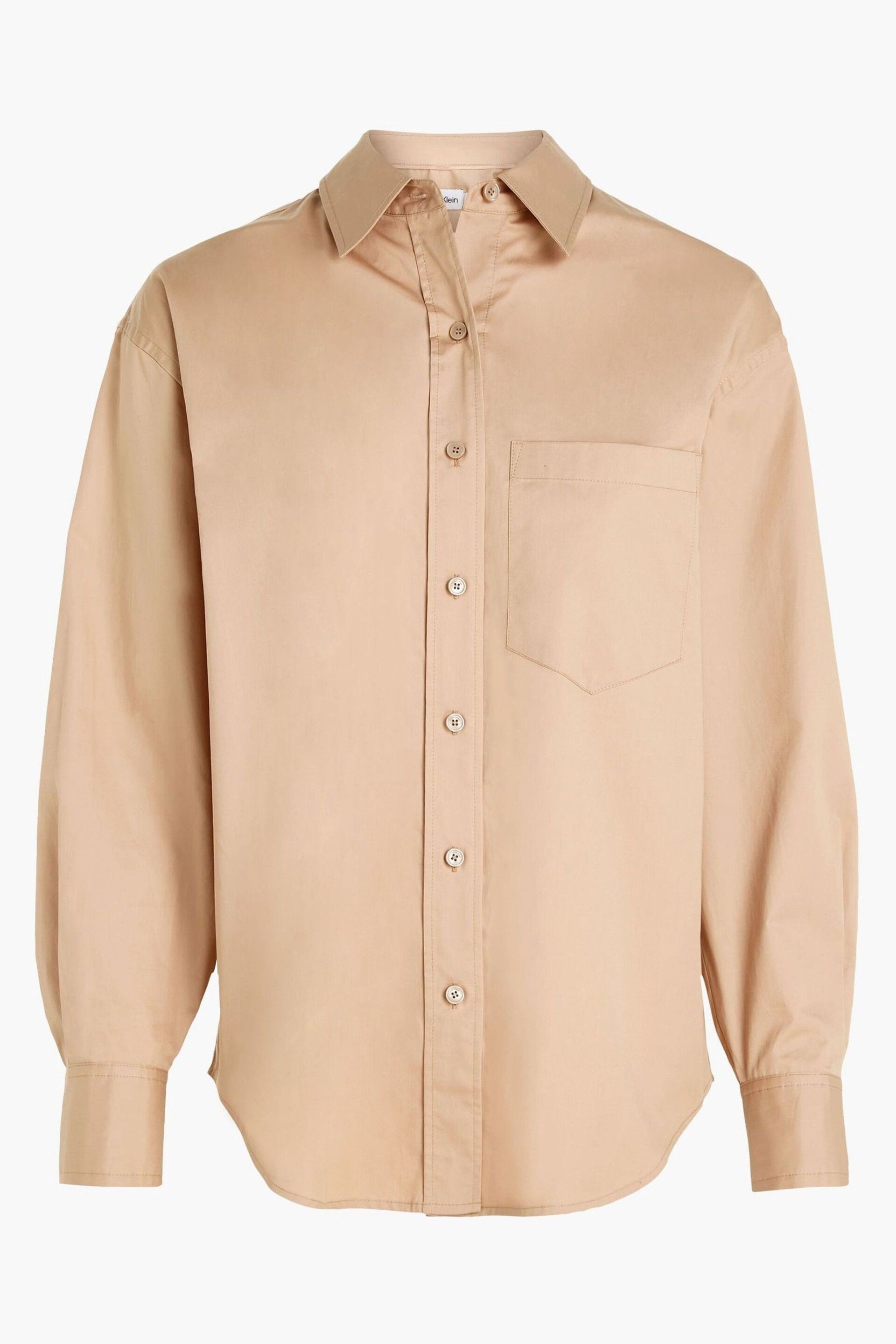 Calvin Klein Brown Relaxed Cotton Shirt - Image 4 of 4