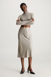 Calvin Klein Grey Recycled Midi Skirt - Image 4 of 5