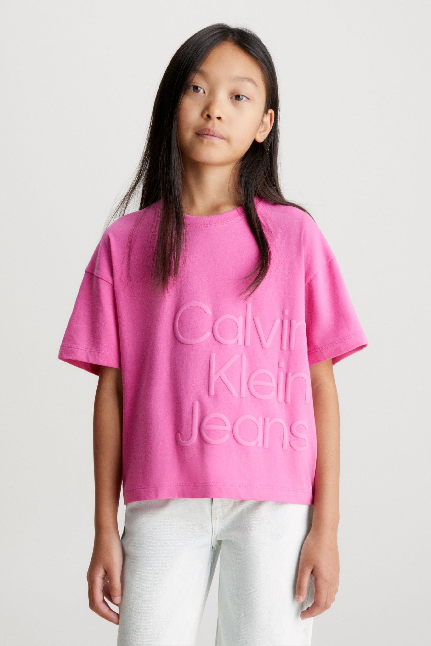 T shirt calvin klein rosa hot sale