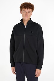 Calvin Klein Black Mix Media Interlock Jacket - Image 1 of 6