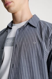 Calvin Klein Grey Stretch Stripe Shirt - Image 2 of 3