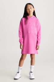 Calvin Klein Jeans Pink 100% Cotton Puff Hero Logo Sweat Dress - Image 1 of 6