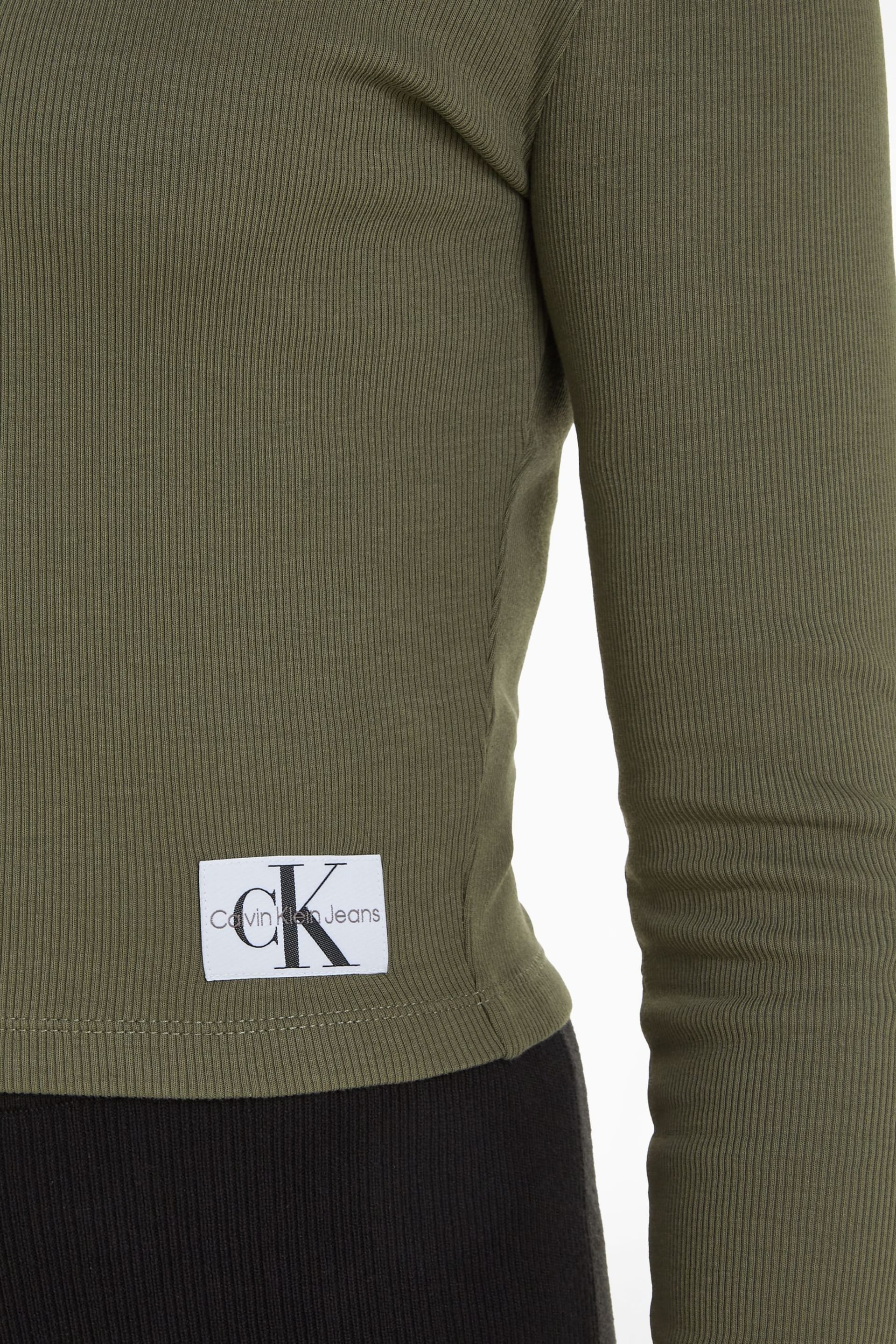 Calvin Klein Jeans Green Woven Label Cardigan - Image 5 of 6