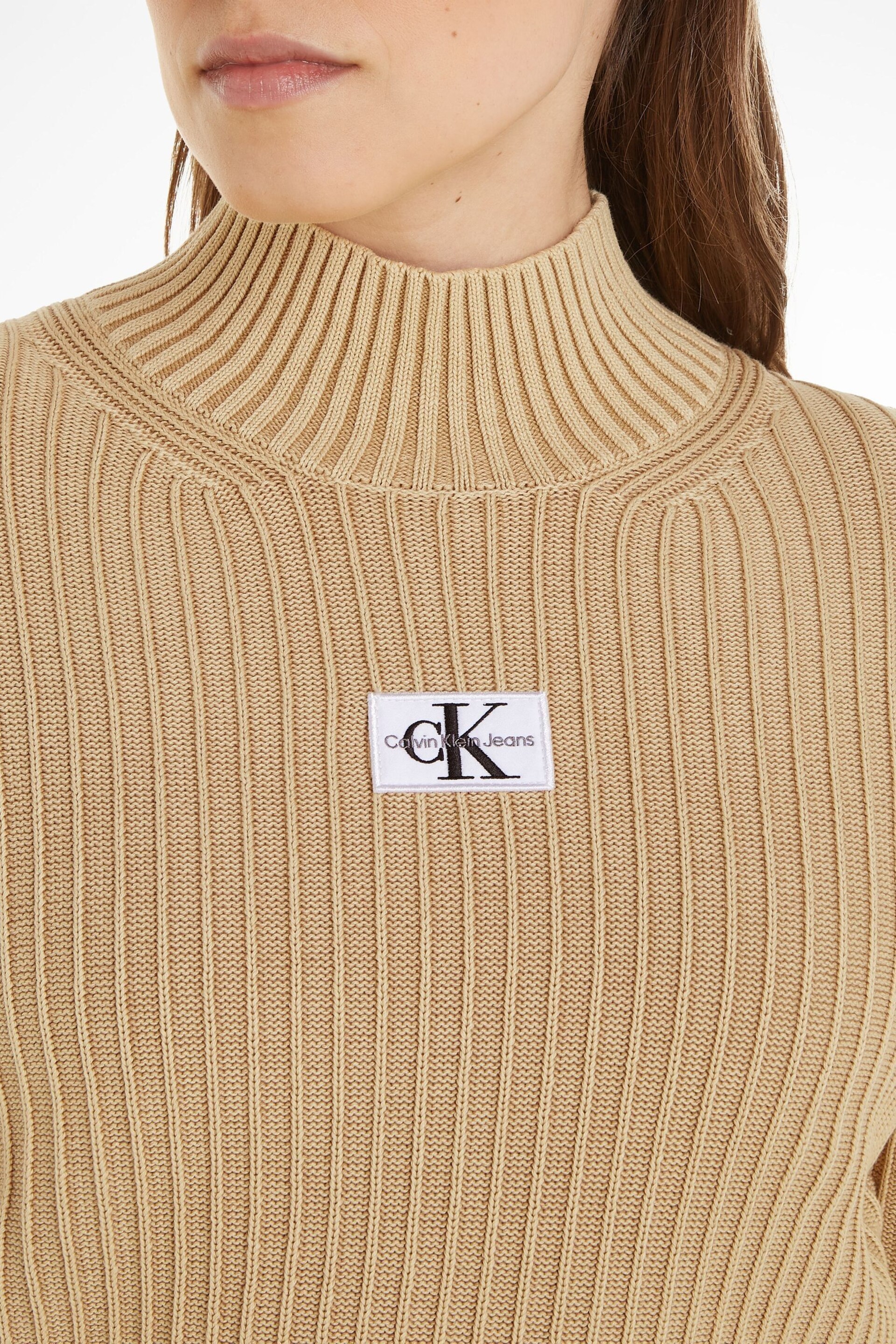 Calvin Klein Jeans Washed Monologo Natural Sweater - Image 3 of 6