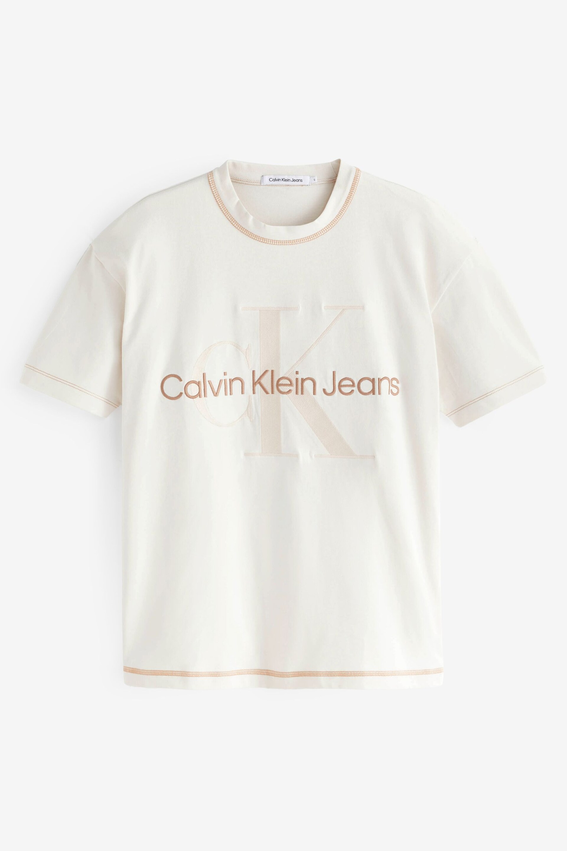 Calvin Klein Jeans Cream Hero Monologo T-shirt - Image 5 of 5