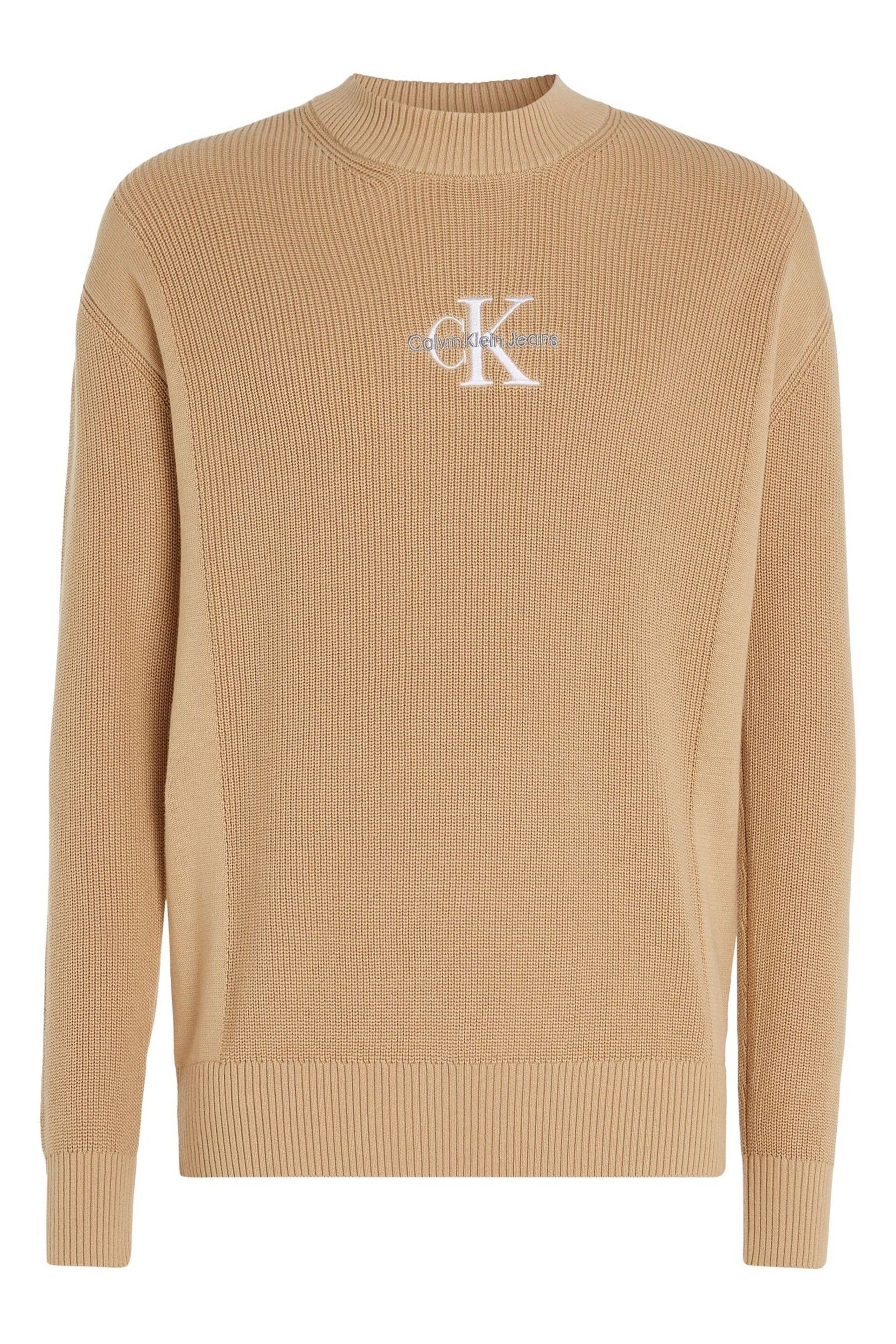 Calvin Klein Jeans Monologo Natural Sweater - Image 4 of 6