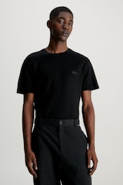 Calvin Klein Black Waffle T-Shirt - Image 1 of 5