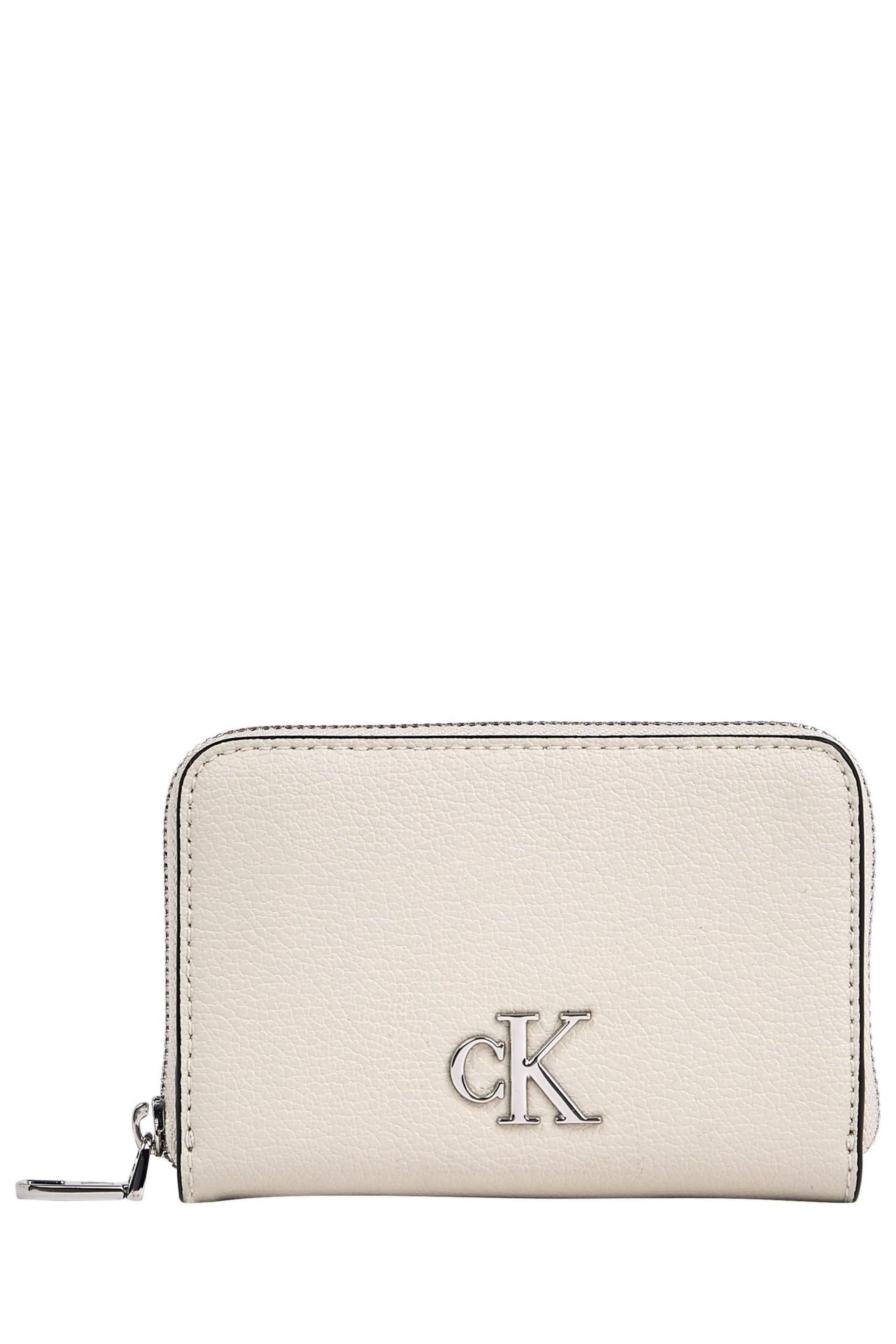 Calvin Klein White Minimal Monogram Wallet - Image 1 of 2