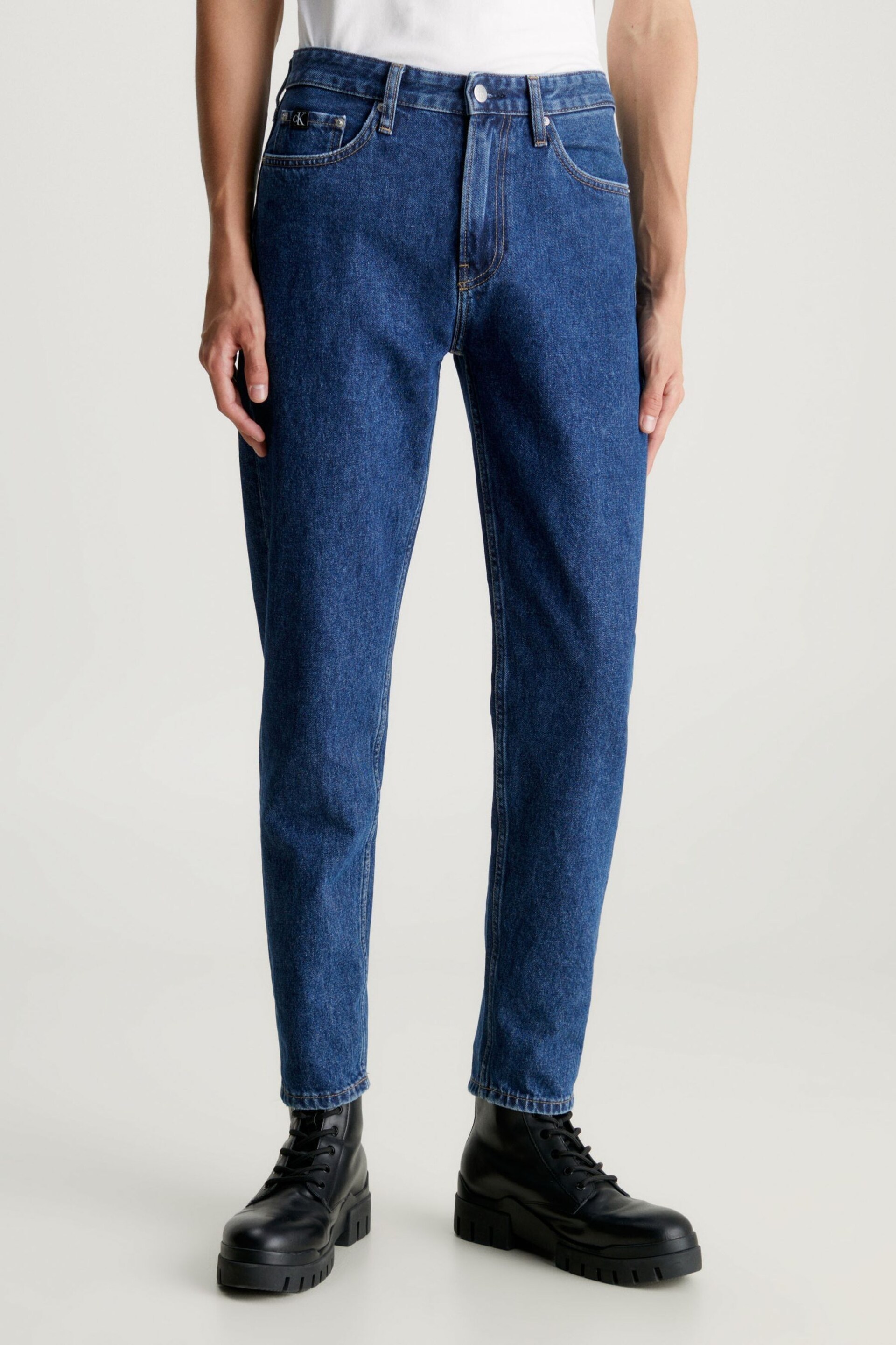 Calvin Klein Jeans Blue Regular Taper Jeans - Image 1 of 5