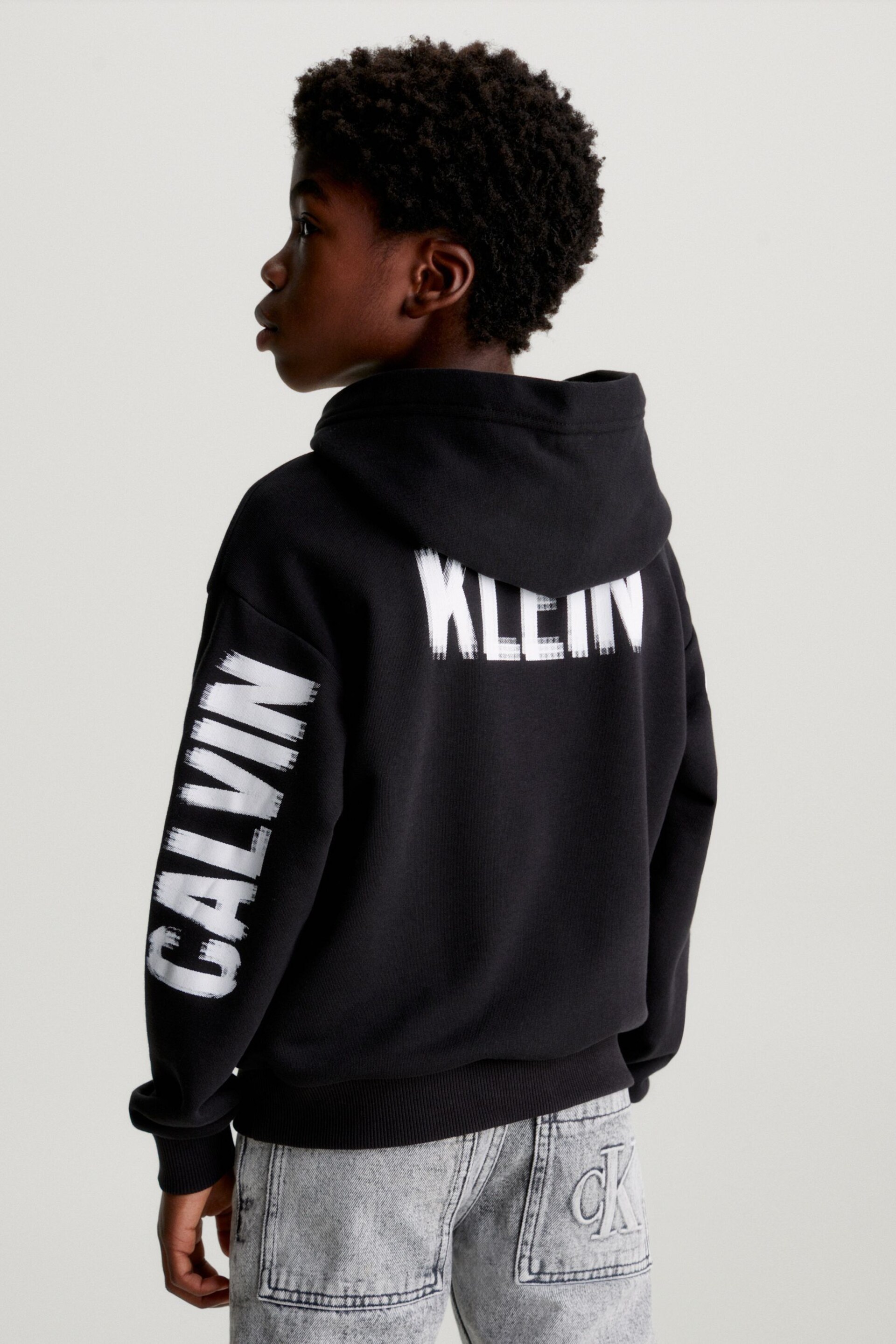 Calvin Klein Jeans Pixel Terry Black Hoodie - Image 2 of 5