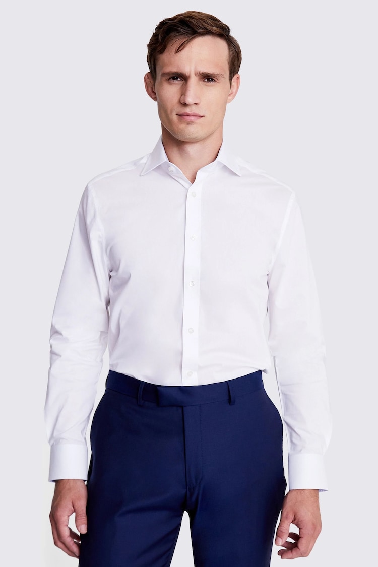 MOSS Off White Tailored Stretch Shirt - Image 1 of 4