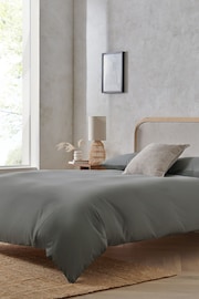 Grey 144 Thread Count 100% Cotton Duvet Cover and Pillowcase Set - Image 1 of 3