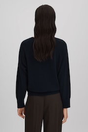 Reiss Navy Andi Oversized Wool Blend Crew Neck Jumper - Image 5 of 6