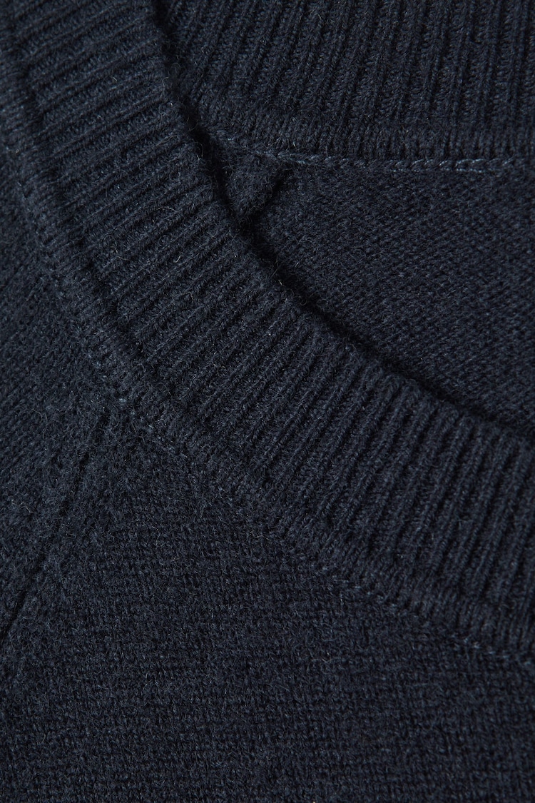 Reiss Navy Andi Oversized Wool Blend Crew Neck Jumper - Image 6 of 6