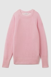 Reiss Light Pink Mae Oversized Crew Neck Jumper - Image 2 of 6