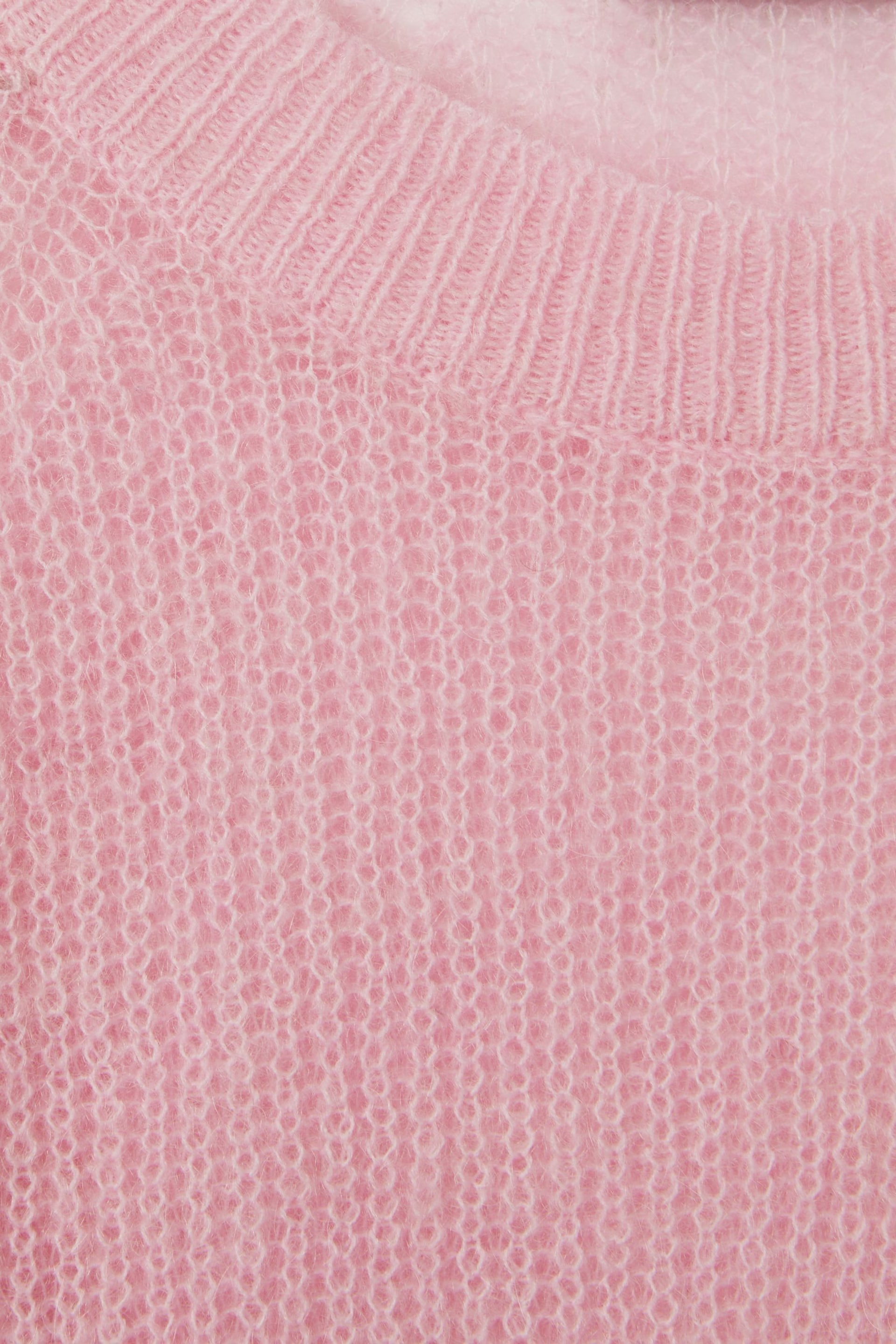 Reiss Light Pink Mae Oversized Crew Neck Jumper - Image 6 of 6