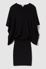 Reiss Black Julia Knitted Cape Sleeve Mini Dress - Image 2 of 6