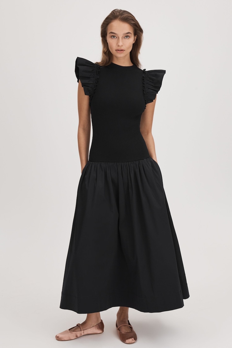 Florere Ruffle Sleeve Midi Dress - Image 1 of 5