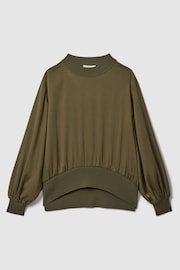 Florere Relaxed Satin Khaki Sweatshirt - Image 2 of 6