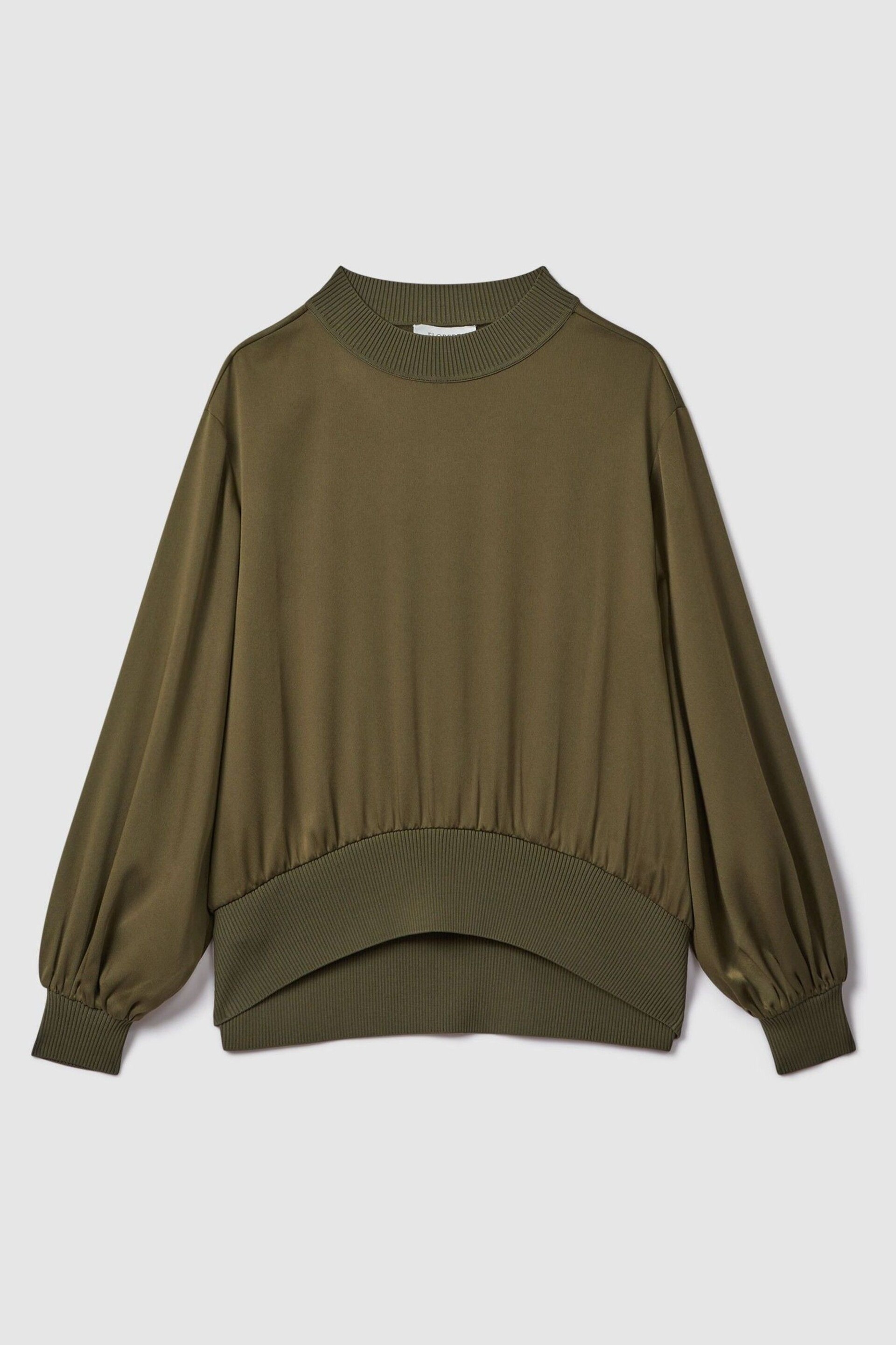 Florere Relaxed Satin Khaki Sweatshirt - Image 2 of 6