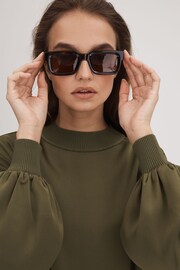 Florere Relaxed Satin Khaki Sweatshirt - Image 4 of 6