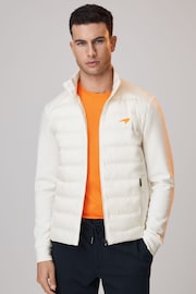 Reiss x McLaren F1 Team White McLaren F1 Hybrid Quilt and Jersey Jacket - Image 1 of 10