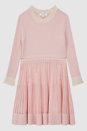 Reiss Pink Teagan Teen Ribbed Fit-and-Flare Dress - Image 2 of 6