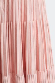 Reiss Pink Teagan Teen Ribbed Fit-and-Flare Dress - Image 4 of 6